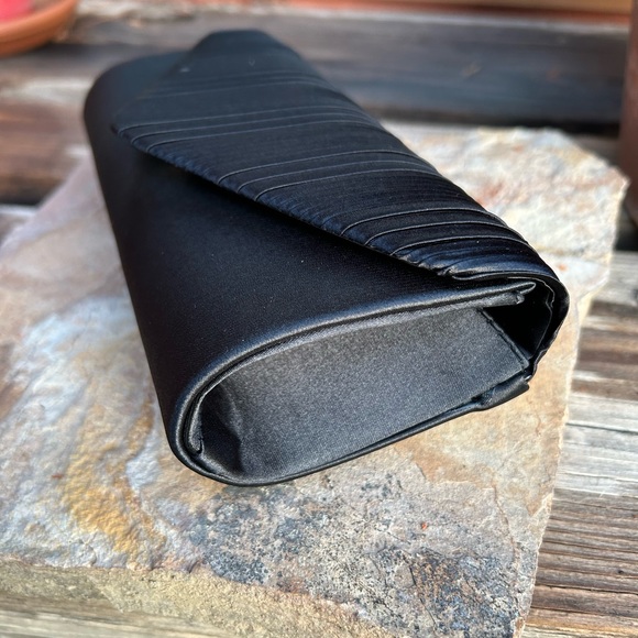 Black Satin Special Occasion Clutch NWT